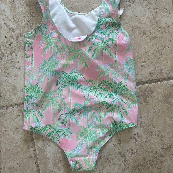 Tommy Bahama Kids Pink and Green One Piece Swimsuit - Picture 2 of 5